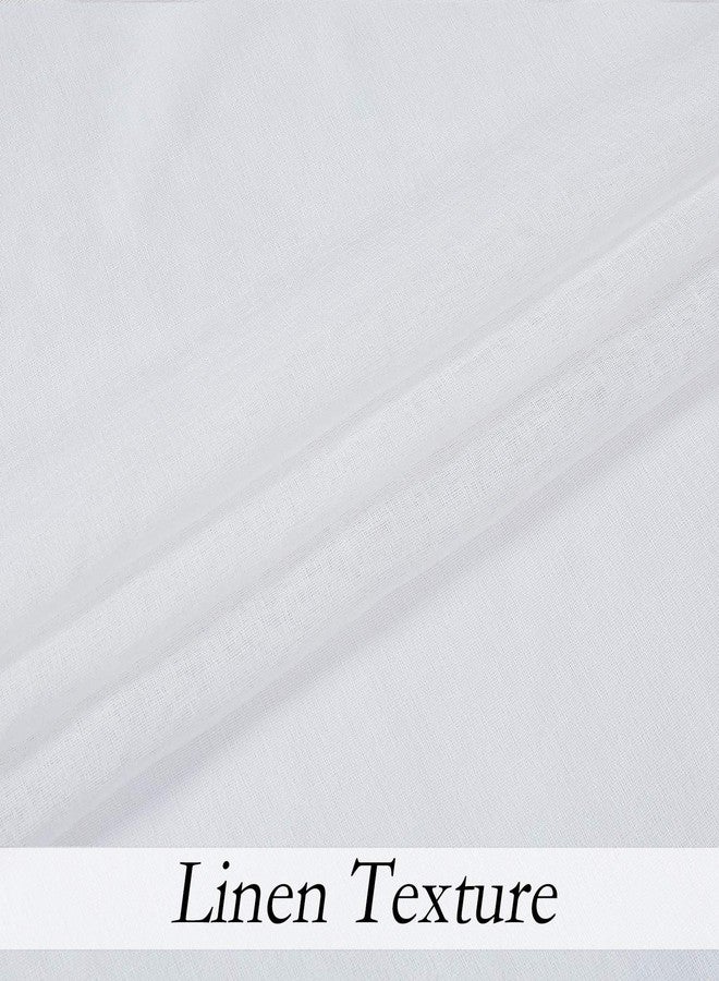 Central Park White Sheer Window Curtain Panels Linen Texture Solid Window Treatment Sets Drape Pairs Rod Pocket Curtains for Living and Bedroom Rustic Farmhouse 84 inches Long, 2 Panels - Image 5